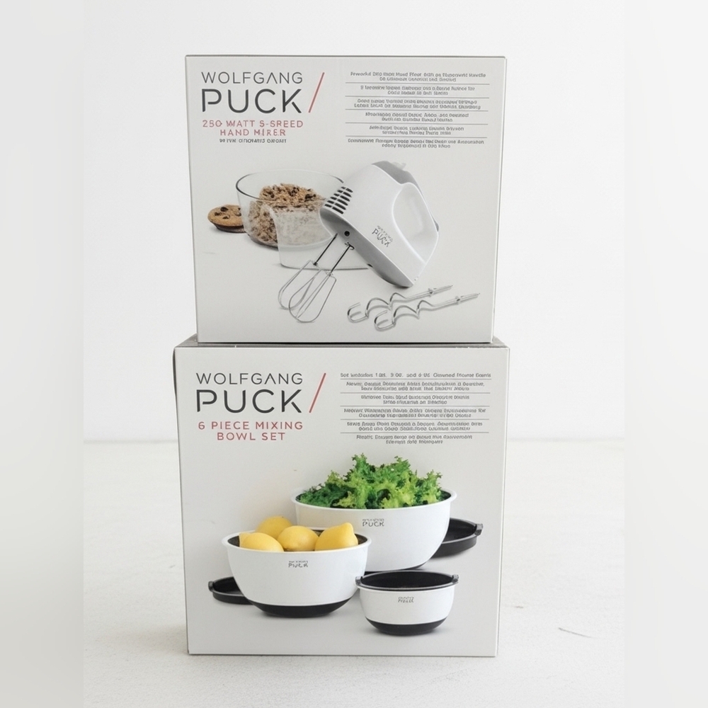 Wolfgang Puck 5-Speed Hand Mixer & Mixing Bowl Set